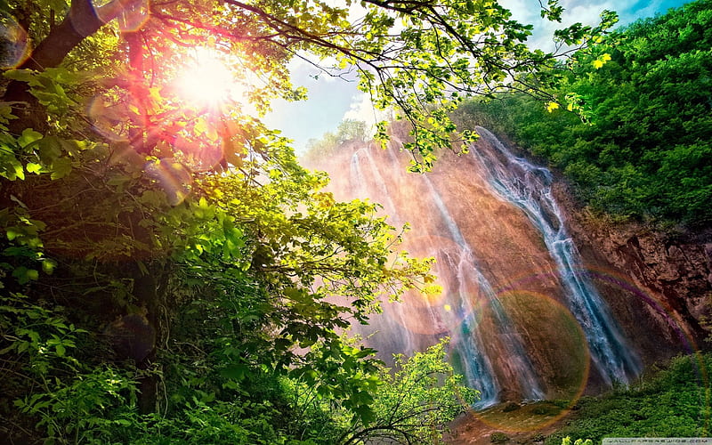 Forest Waterfall-World most famous waterfall landscape, HD wallpaper