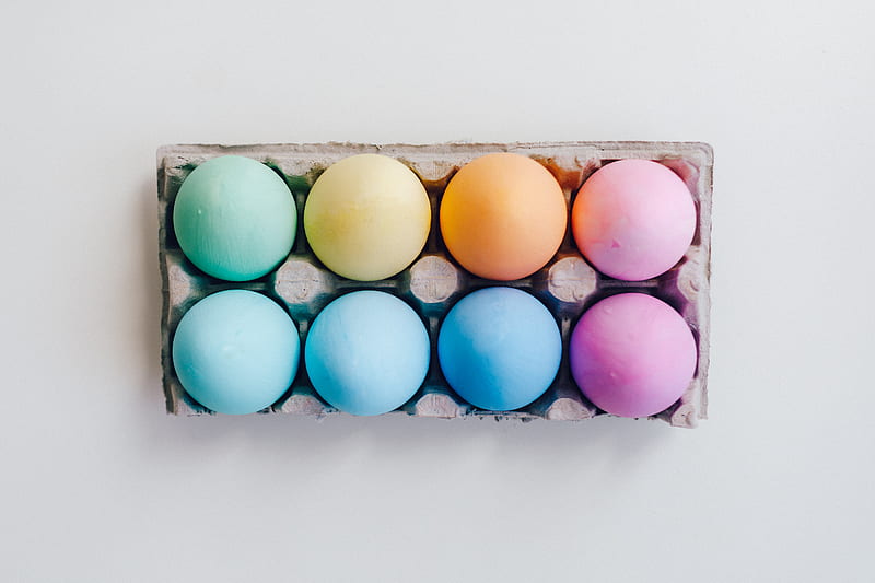 Assorted Colored Eggs on Tray, HD wallpaper