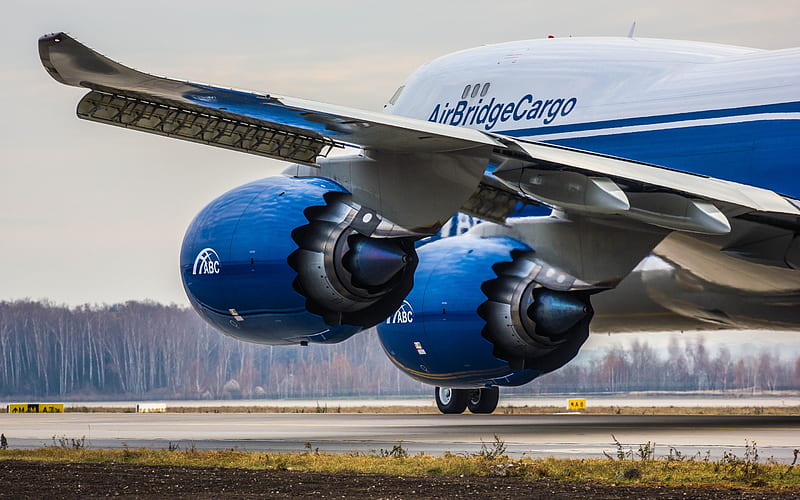 Boeing 747-800, AirBridgeCargo Airlines, Boeing 747, cargo plane, plane take off, cargo airliner, Boeing, HD wallpaper