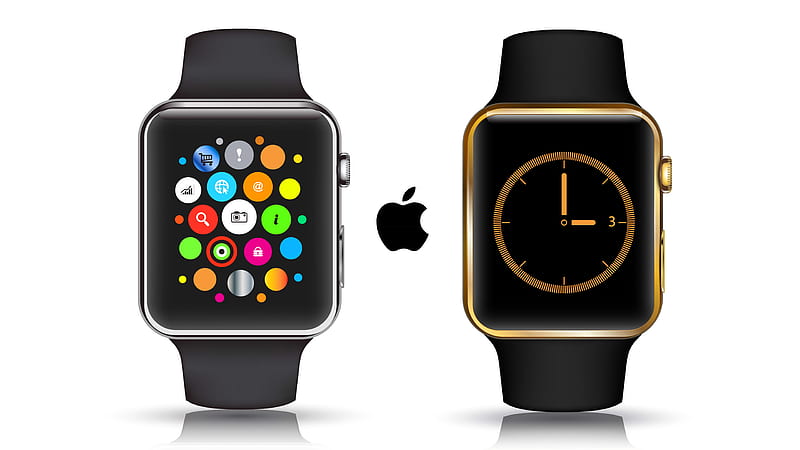 apple watch, black, watch, white, HD wallpaper