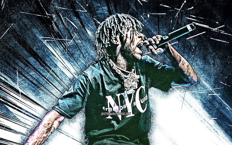 Lil Uzi Vert, blue abstract rays, american rapper, music stars, concert,  Symere Woods, HD wallpaper | Peakpx