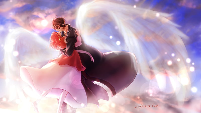 yona x hak son, anime couple, wings, romance, akatsuki no yona, Anime, HD wallpaper