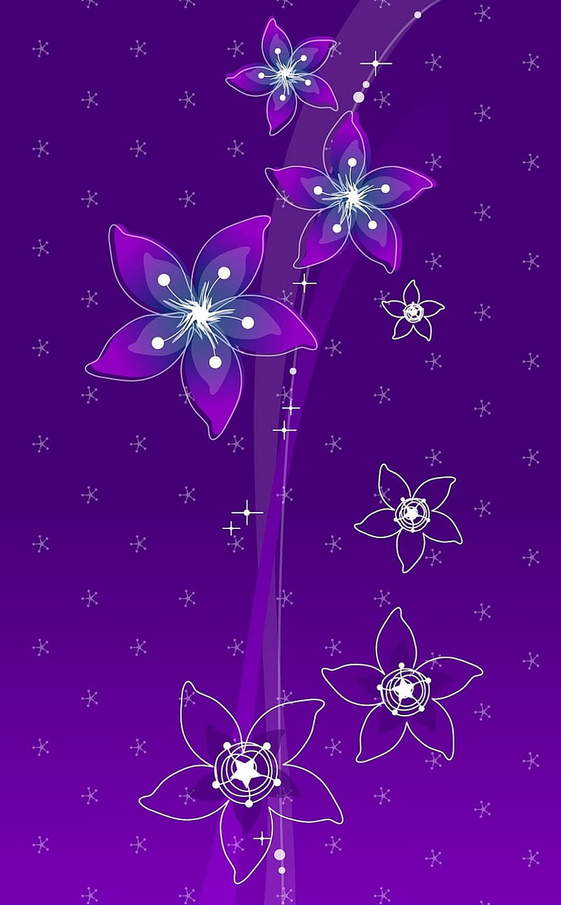 Abstract Flowes, abstract, art, flowers, nice, purple, HD phone ...