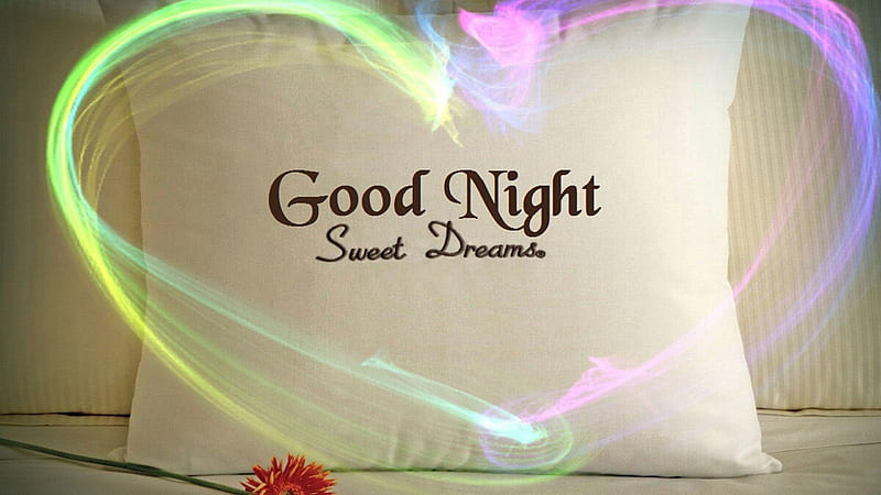 Good Night Word On White Pillow Good Night, HD wallpaper