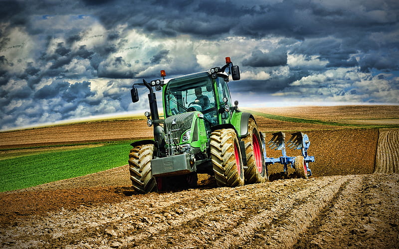 Fendt 516 Vario 2020 tractors, plowing field, agricultural machinery, R, tractor in the field, agriculture, Fendt, HD wallpaper