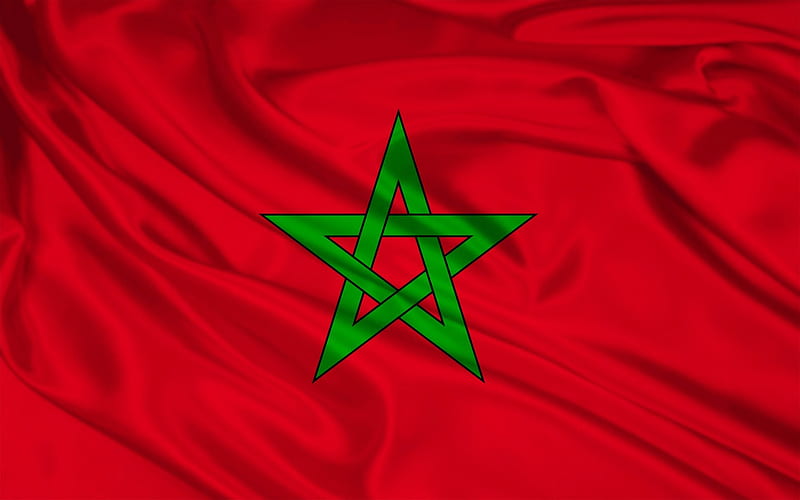 Moroccan flag, silk, flag of Morocco, flags, Morocco flag, HD wallpaper