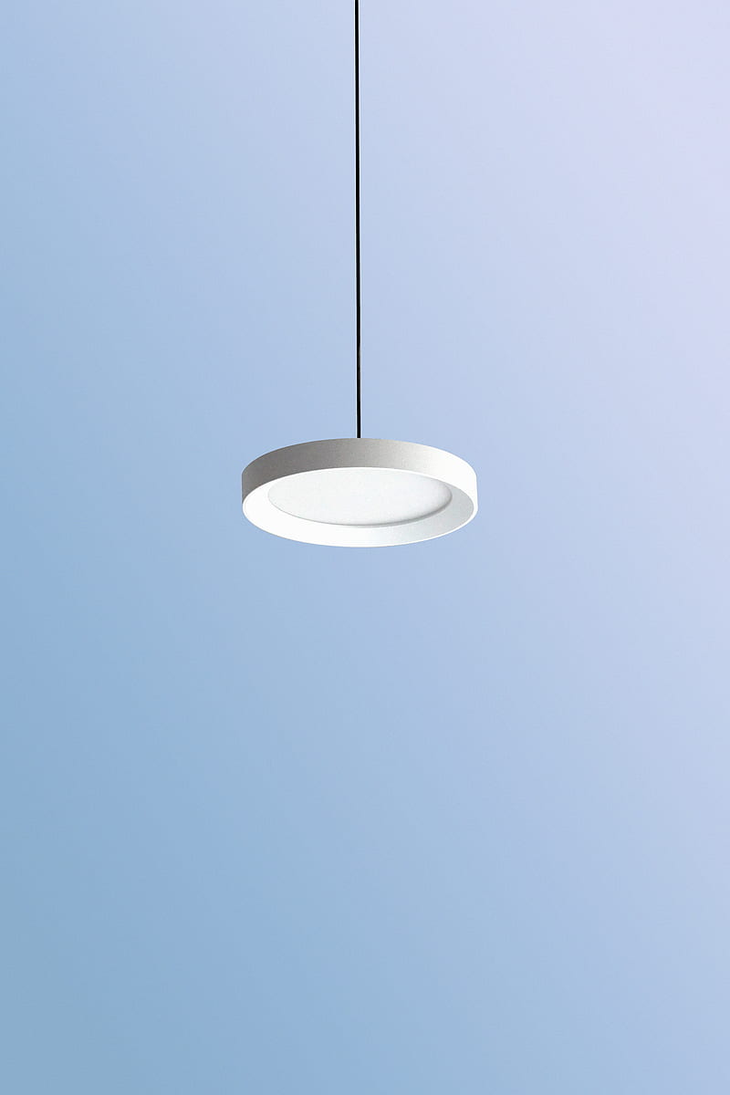 chandelier, lamp, minimalism, round, white, HD phone wallpaper