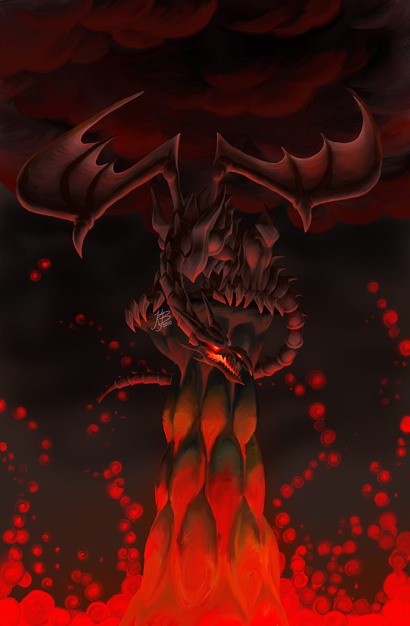 Red-eyes dragon, yugioh, HD phone wallpaper