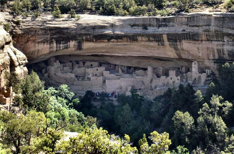 The Cliff Palace at Mesa Verde 2, USA, Colorado, graphy, Mesa Verde National Park, wide screen, Native American, Cliff Palace, HD wallpaper