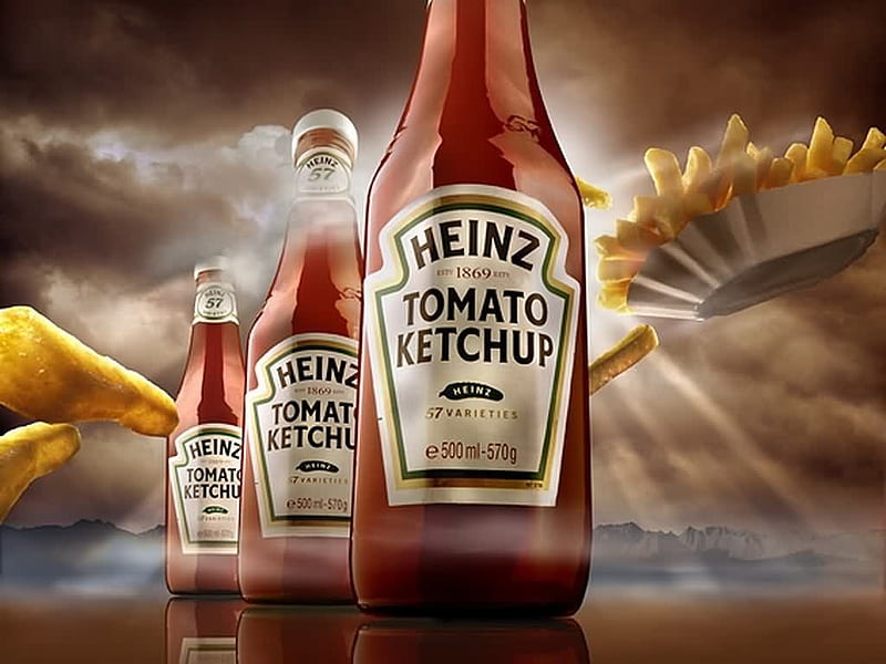 tomato ketchup, meal, heinz, graphy, food, repast, comestible, HD wallpaper