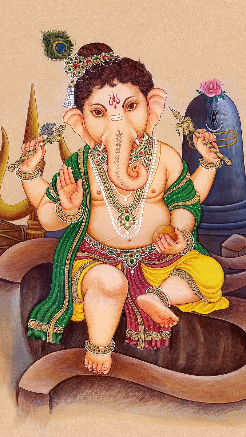 Jay Shri Ganesh, paint, lord, god, HD phone wallpaper