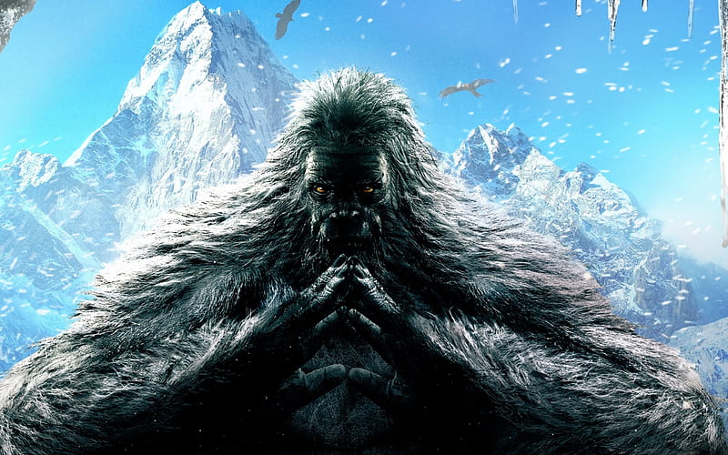 Gorilla, animal, black, far cry 4, games, monkey, mountain, nature, sky, HD wallpaper