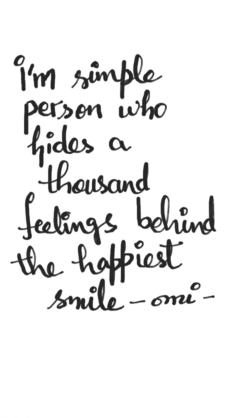 Smile, handwritten, hiddenfeelings, omi, quotes, wording, words, HD phone wallpaper