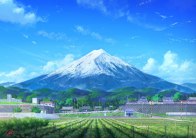 Mt Fuji, mount fuji, blue landscape, HD wallpaper