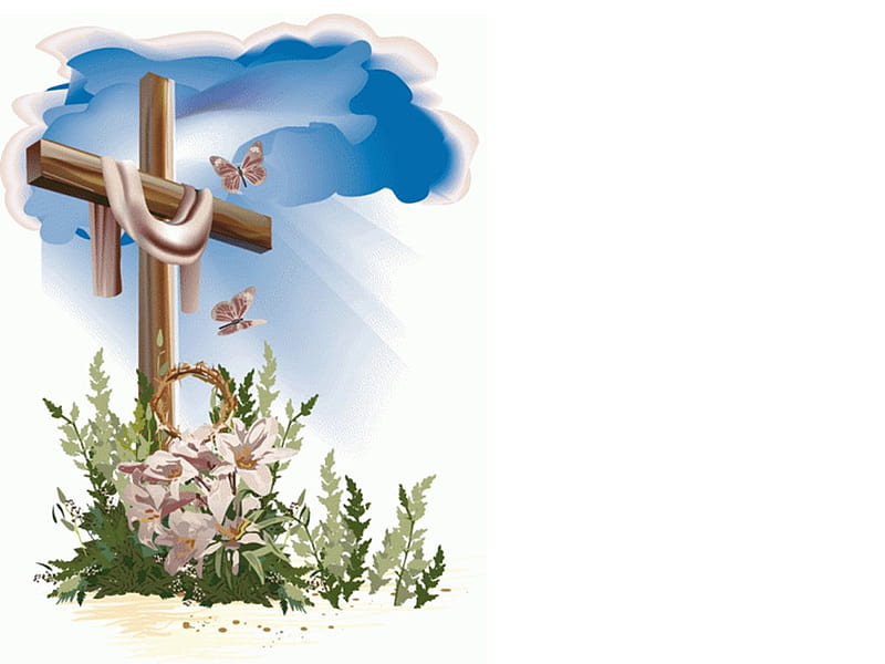 Easter Cross, christ, jesus, flower, resurrection, religion, easter, cross,  HD wallpaper | Peakpx