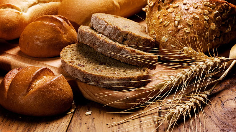 Fresh Bread, rolls, grain, buns, wheat, bread, oats, HD wallpaper