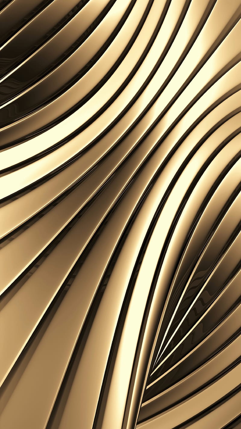 Abstract, 3d, arc, brown, chrome, gold, macro, metal, wave, HD phone  wallpaper | Peakpx