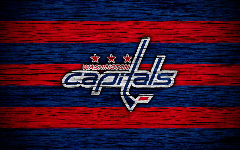 Washington Capitals NHL, hockey club, Eastern Conference, USA, logo, wooden texture, hockey, Metropolitan Division, HD wallpaper