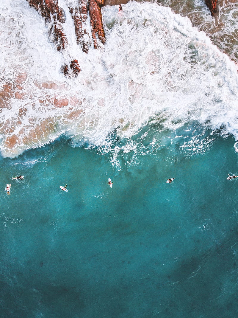 Aerial view of ocean waves, HD phone wallpaper | Peakpx
