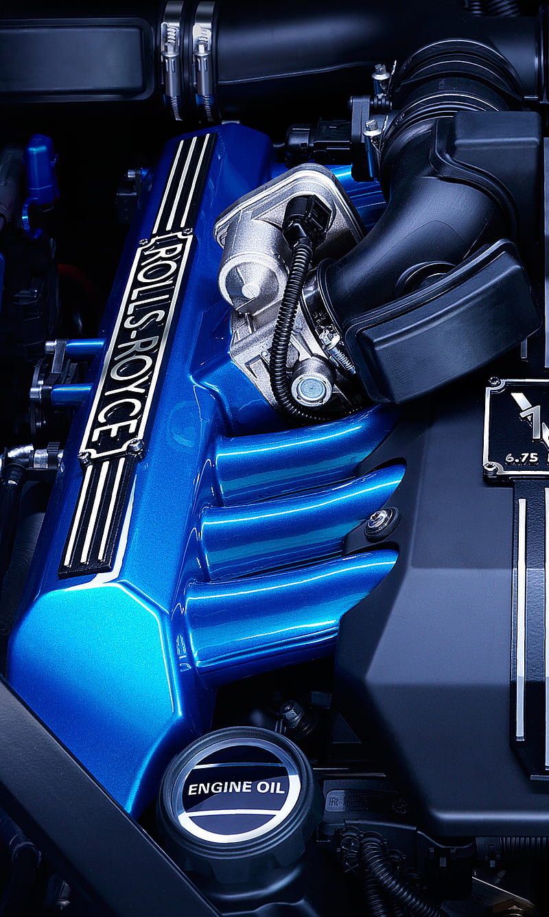 rolls royce engine, blue, horsepower, motor, power, rich, strong, HD phone wallpaper