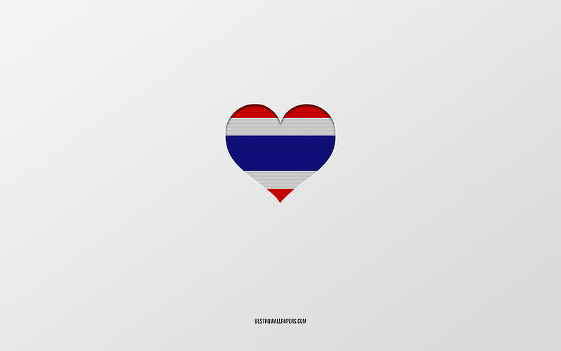 I Love Thailand, Asia countries, Thailand, gray background, Thailand flag  heart, HD wallpaper | Peakpx