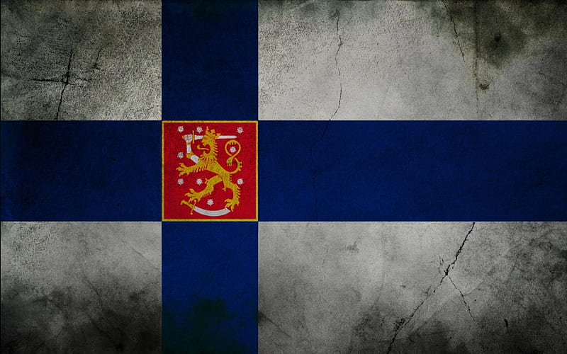 Finnish flag, grunge, flag of Finland, flags, Finland flag, HD wallpaper