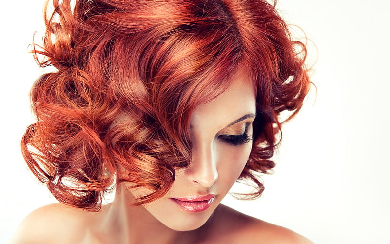 Women, Face, Curl, Makeup, Model, Red Hair, HD wallpaper
