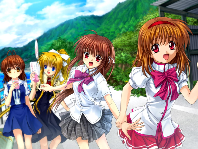 noumi kudryavka, kamio misuzu, natsume rin, furukawa nagisa, yui, and 11  more (little busters! and 10 more) drawn by fuyuichi