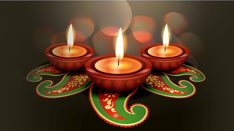 Animated Clay Lamps Diwali, HD wallpaper