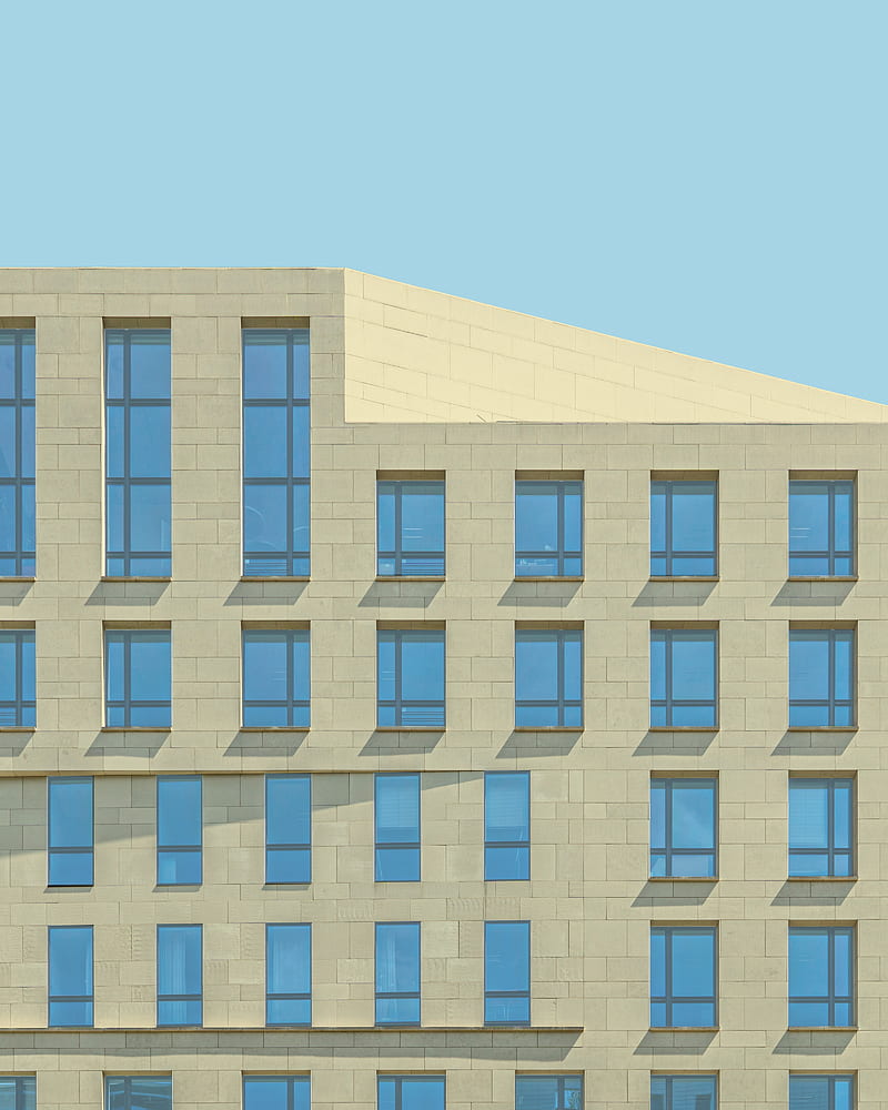 facade, building, minimalism, windows, HD phone wallpaper