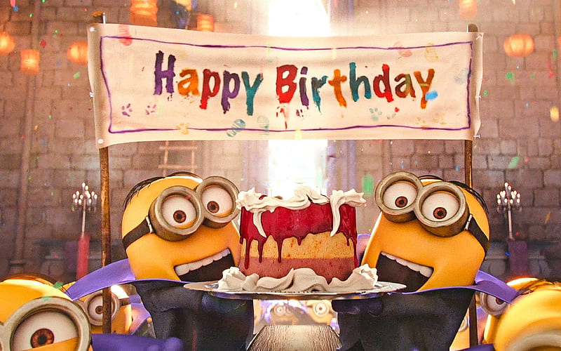 Minions, Birtay Party, Despicable Me, Happy Birtay, Funny Minions, HD wallpaper