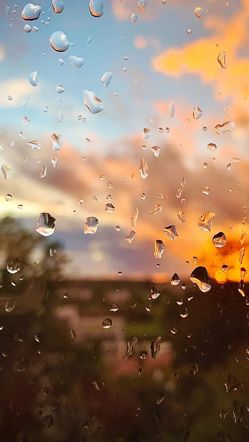 Droplets on screen, blur, drops, glass, nature, rain, water, waterdrops, HD phone wallpaper