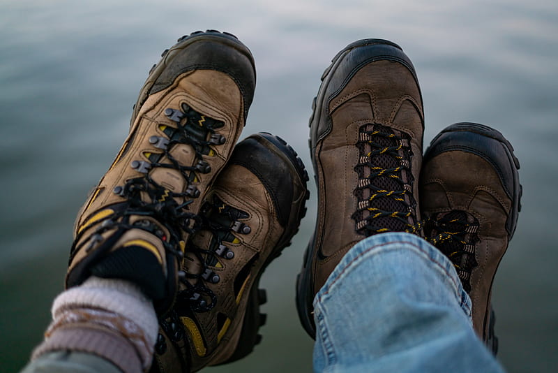 Person Wearing Blue Denim Jeans and Brown Hiking Shoes, HD wallpaper ...