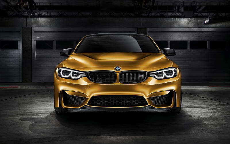 BMW M4 Facelift 2018 cars, F82, golden m4, german cars, BMW, HD wallpaper