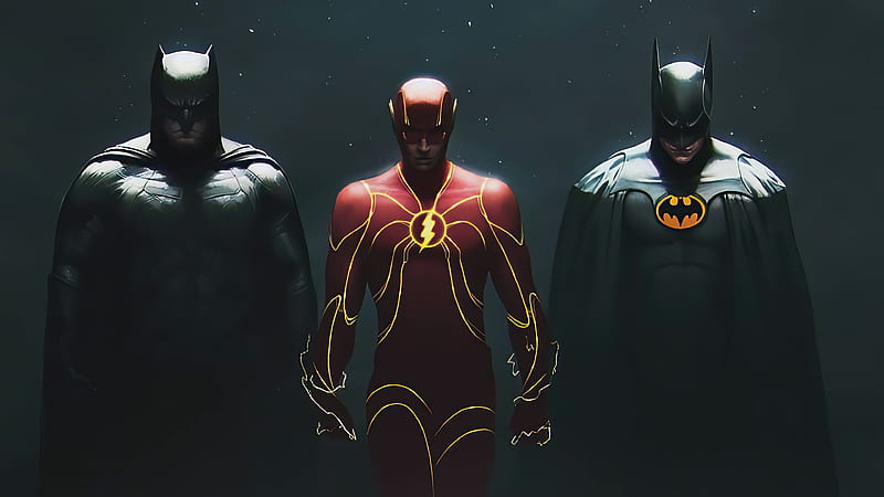 Batmans And Flash , batman, flash, movies, 2021-movies, artwork, superheroes, HD wallpaper