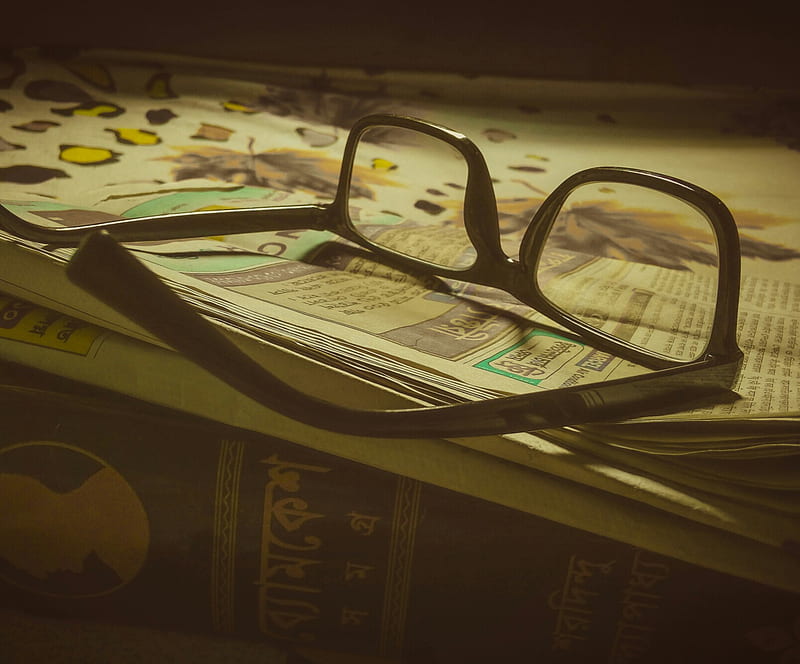 Byomkesh, glasses, books, reading, HD wallpaper
