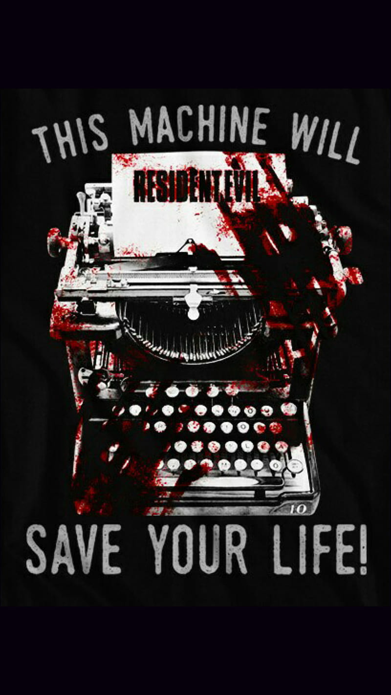 Save Point, resident evil, typewriter, HD phone wallpaper