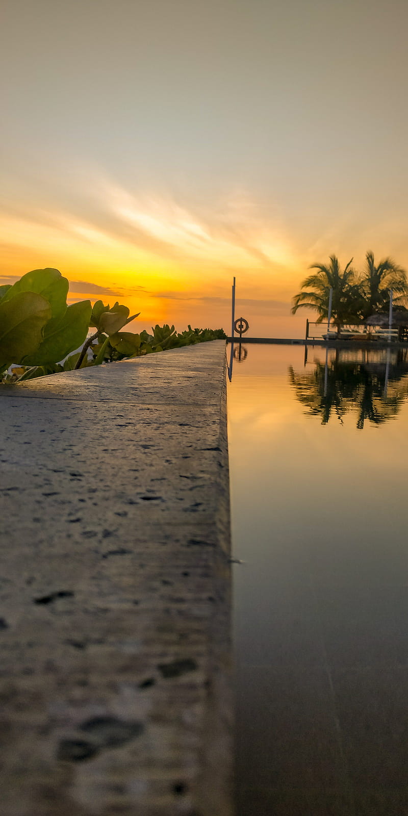 Sunset, calm, honeymoon, maldives, nowind, orange, red, smooth, sunrise, yellow, HD phone wallpaper