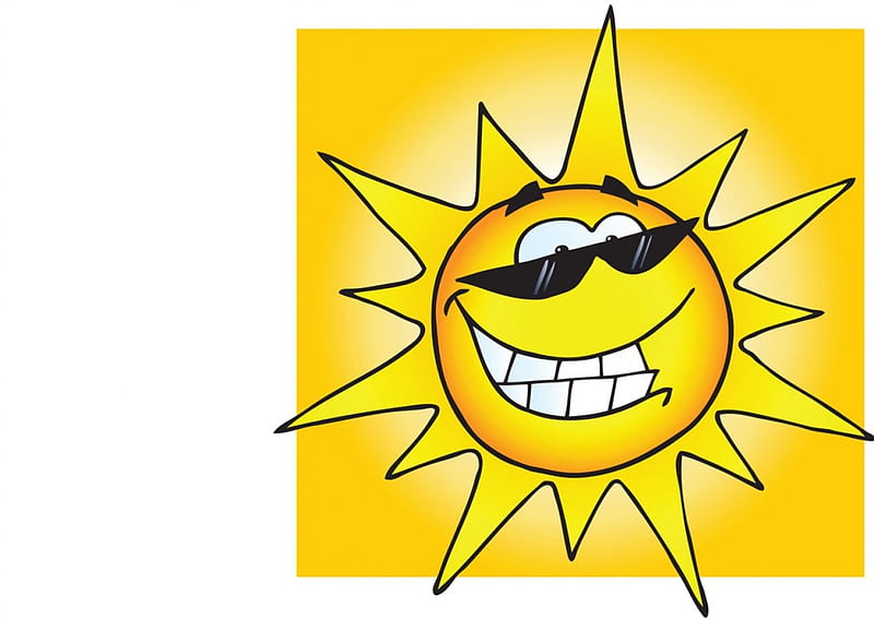 Sol feliz, gafas de sol, sol, verano, amarillo, sonrisa, diversión, dibujos  animados, Fondo de pantalla HD | Peakpx