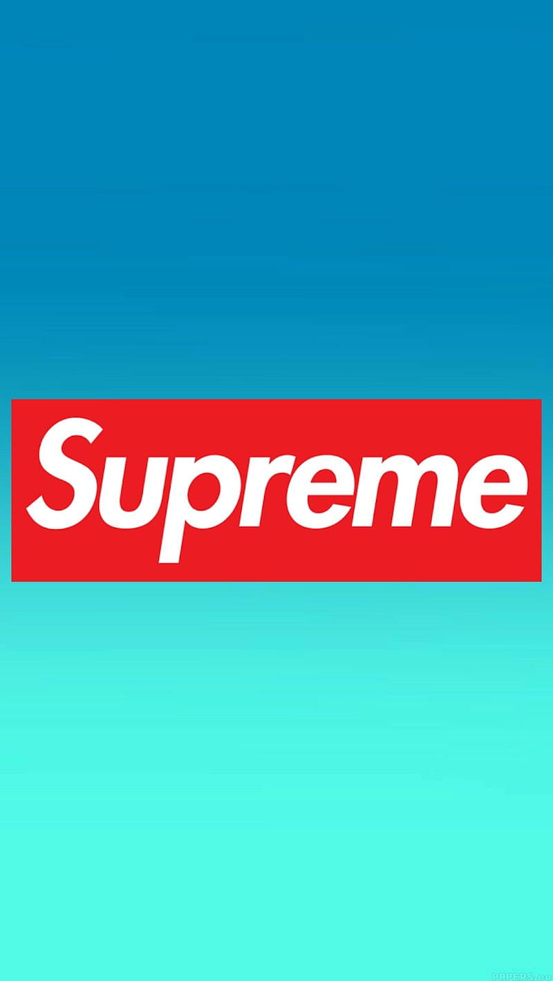 Supreme 2, clothing brand, popular, red logo, sky blue background, HD phone wallpaper
