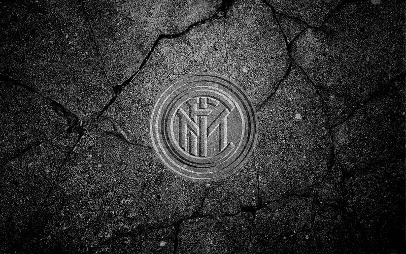 Inter Milan, logo, stone texture, Serie A, Internazionale, HD wallpaper