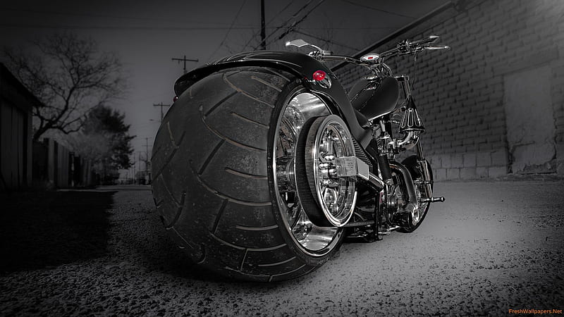 Custom Chooper Wide Tyre, custom, chooper, bikes, wheels, HD wallpaper |  Peakpx