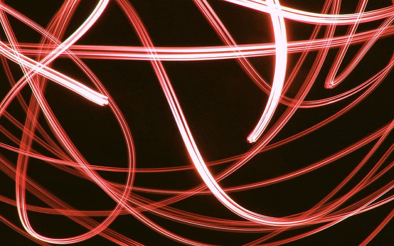 curve, line, abstract, dark, red, pattern, light, HD wallpaper