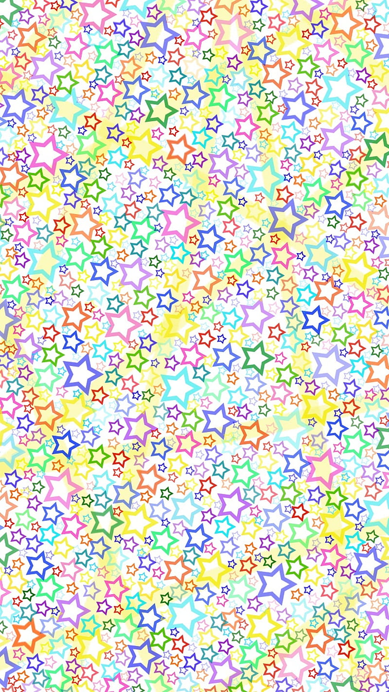 Rainbow Stars art, colors, cool, designs, digital art, fun, light, pattern, shapes, star, HD phone wallpaper
