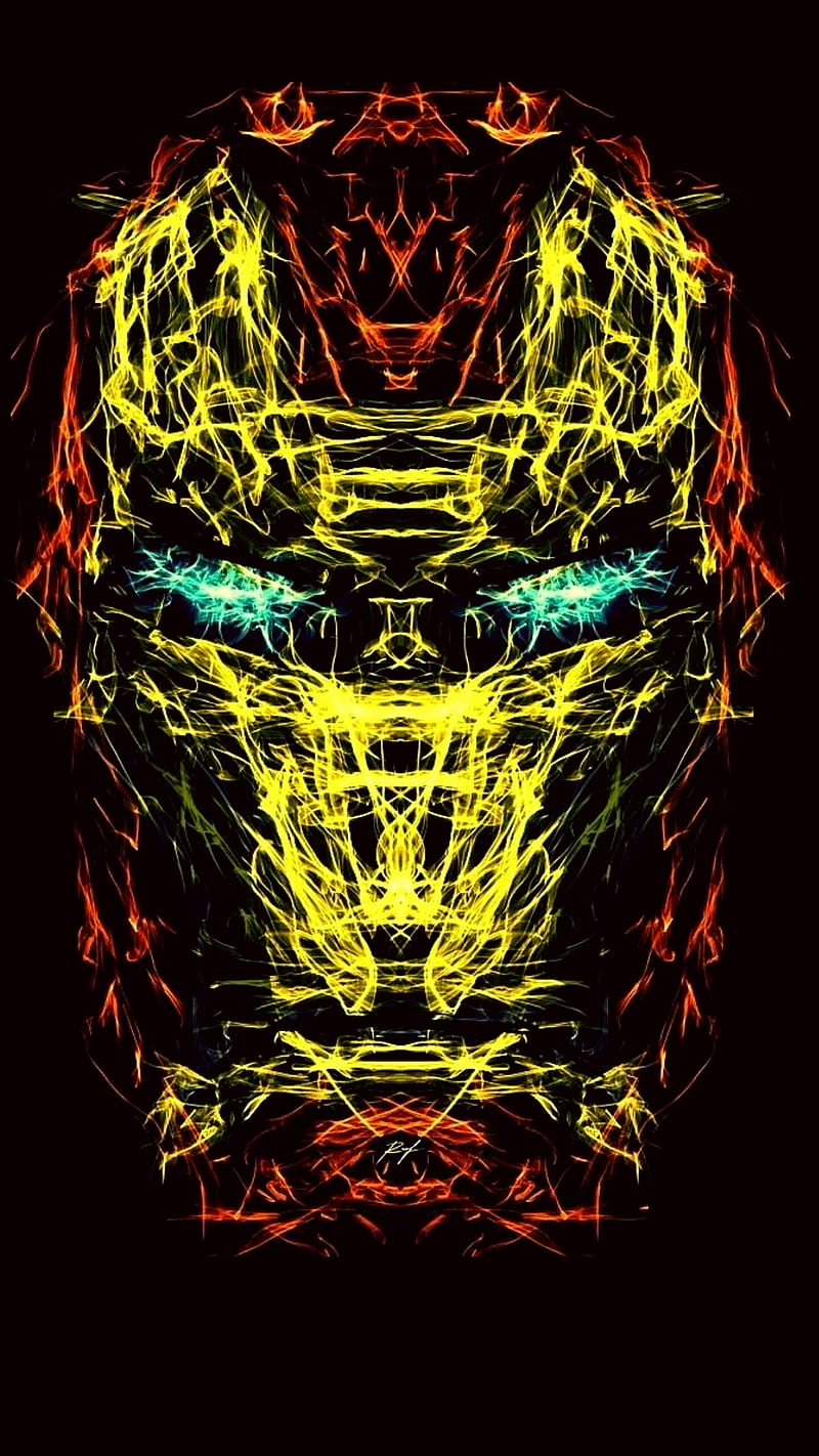 Iron man, art, character, digital, head, hero, male, movie, HD phone wallpaper