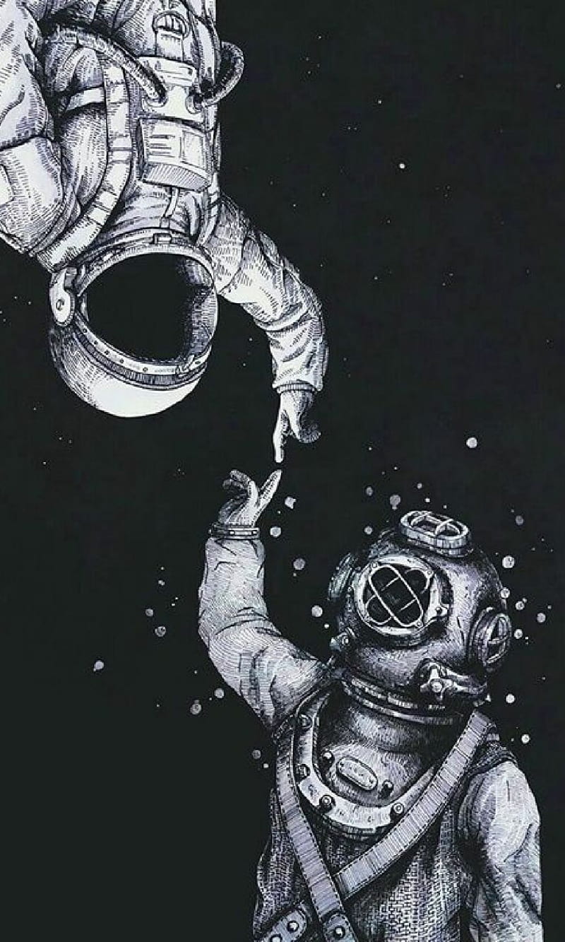 Astronaut, black, galaxy, space, HD phone wallpaper