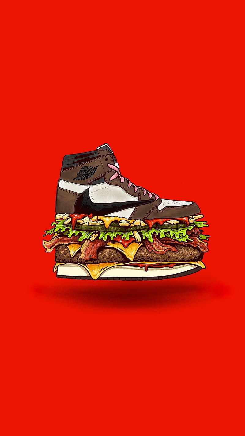 Cactus Jack, burger, mcdonald, nike, red, travis scott, HD phone wallpaper