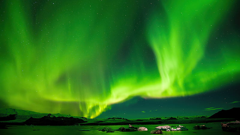 Aurora Green Bliss , northern-lights, nature, aurora, long-exposure, HD wallpaper