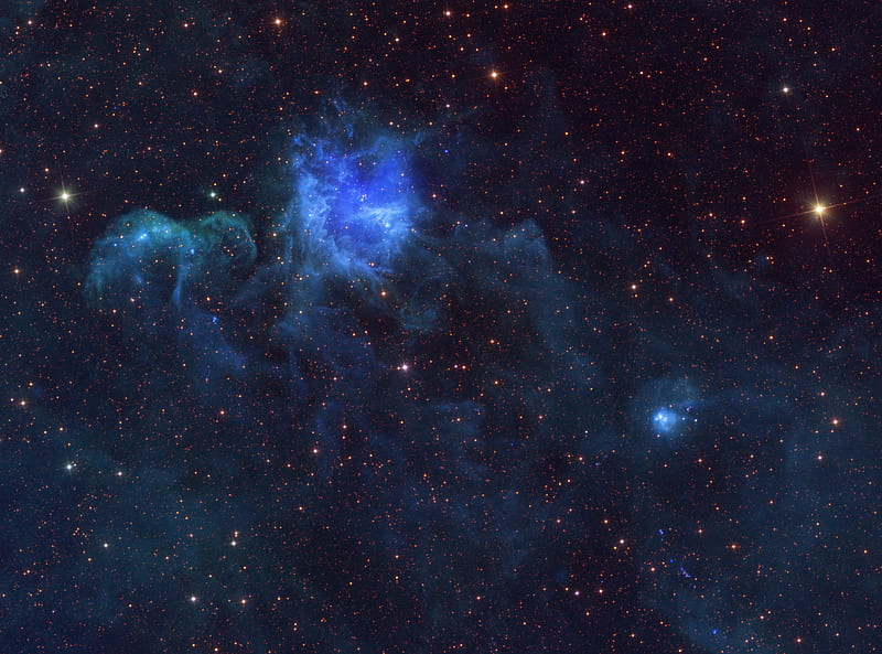 nebula, stars, space, blue, HD wallpaper