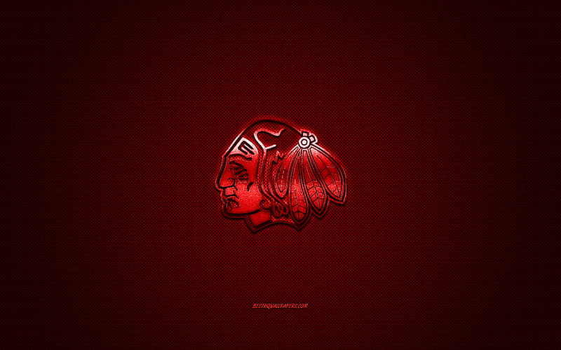 Portland Winterhawks, American ice hockey team, WHL, red logo, red carbon  fiber background, HD wallpaper